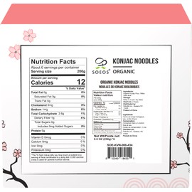 Soeos Konjac Noodles, Organic Shirataki Noodle, Low Calorie, Keto and Paleo Friendly, 3 Variety Noodles, 52.8 Ounce (Pack of 6)