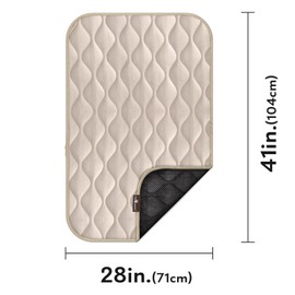 Paw Inspired Washable Padded Crate Mats for Dogs | 41” x 28” Pad, Fits 42-inch Kennels | Leakproof, Waterproof Bottom, Plush Pet Beds (Tan)