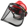 Premium Red Brush Cutter Face Shield Safety Gear for Mowing & Trimming Work Protective Mask