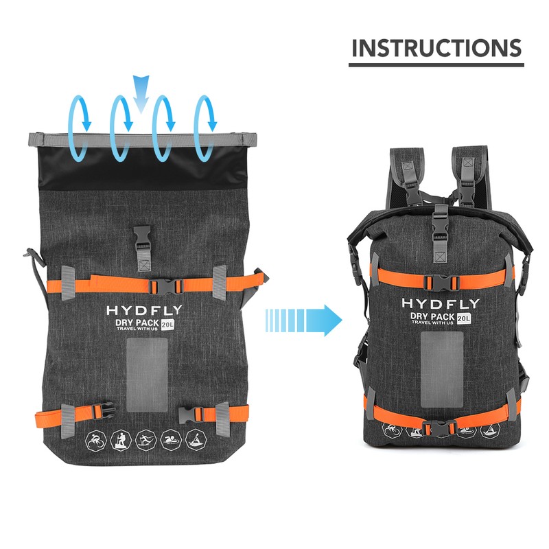 Outdoor Waterproof Dry Bag River Trekking Floating Roll-top Backpack Drifting