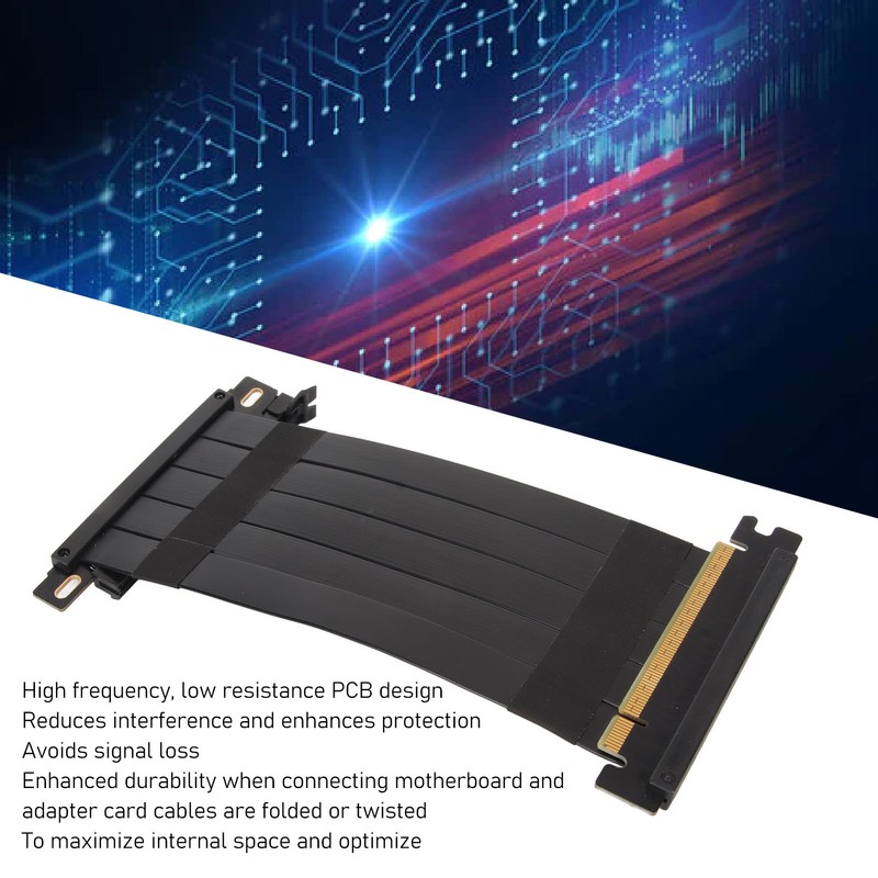 PCIE 4.0 X16 Riser Cable High Speed Flexible Double Sided