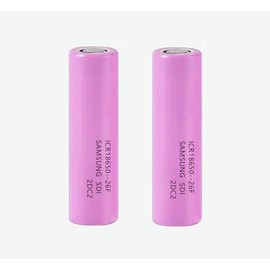 Svenirven Battery Samsung25R, 3.7V Flat Top Real 2600mAh Battery Rechargeable for Flashlight, Headlamp(2 Pack)