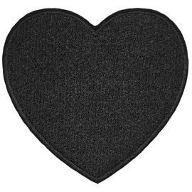 Papapatch Black Heart Love Shape Romance Design DIY Sew on Iron on Embroidered Applique Badge Sign Patch (IRON-HEART-BK)