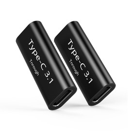 SHUBEIEUMI USB C Female to USB Female Adapter 2 Pack, 10Gbps USBC 3.1 OTG Coupler, Support Data Sync and Charging for Laptop, Phone, Macbook etc (Black)