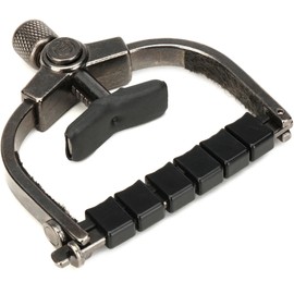 Made in the USA Paige Clik PC-6-ETI 6-string Guitar Capo for Acoustic and Electric Guitars with an Easy 1-Handed adjustment with quick-release button (Nickel)