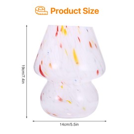 OUZHOU Mushroom Lamp, Mushroom Table Lamp with Remote Control, Three Color Temperatures, Stepless Dimming and Timer, Bedside Lamp Decorative Lamp for Bedroom, Living Room, Cafe