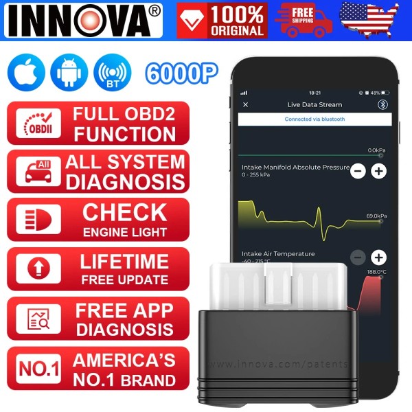 INNOVA 6000P OBD2 Scanner Bluetooth Diagnostic Tool for All Systems