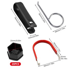 Pack of 20 Wheel Bolt Covers, Wheel Bolt Caps, Cover Caps for Wheel Bolts, Black Wheel Nut Caps, 21 mm Wheel Bolt Caps for Cars, Nut Covers with 1 Clip 2 Removal Tool