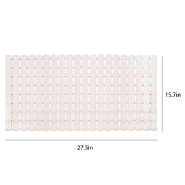 Non-Slip Bathtub Mat with Drain Holes and Large Suction Cups, Shower Floor Mat for Bathroom, Bath Tub Shower Mats Anti Slip Bathroom Mat (Off-White)