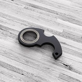 Black Keychain Spinner Fidget Ring Toy,Keychain Spinner Fidget Ring Metal Key Chain Spinner Fidget Ring Type Toy for Man Women and Kids Fidget Spinners