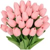 Tulipanes Artificiales, 24Pcs Flores Artificiales Decoracion Con Pegamento