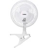 LORELL LLR44552 6" Clip-On Fan,2-Speed,5' Cord,8"x6"x9-1/2",White | Lorell