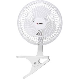 LORELL LLR44552 6" Clip-On Fan,2-Speed,5' Cord,8"x6"x9-1/2",White | Lorell