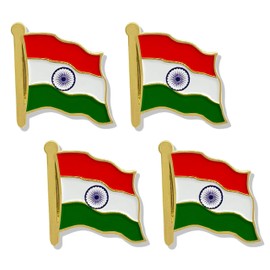 stidsds India Flag Pin - India Flags Pins Lapel Indian Flag Enamel Lapel Pin Men Women Suit & Waving Patriotic Metal Badge Souvenir Hat Backpacks Decoration(4 Pack)