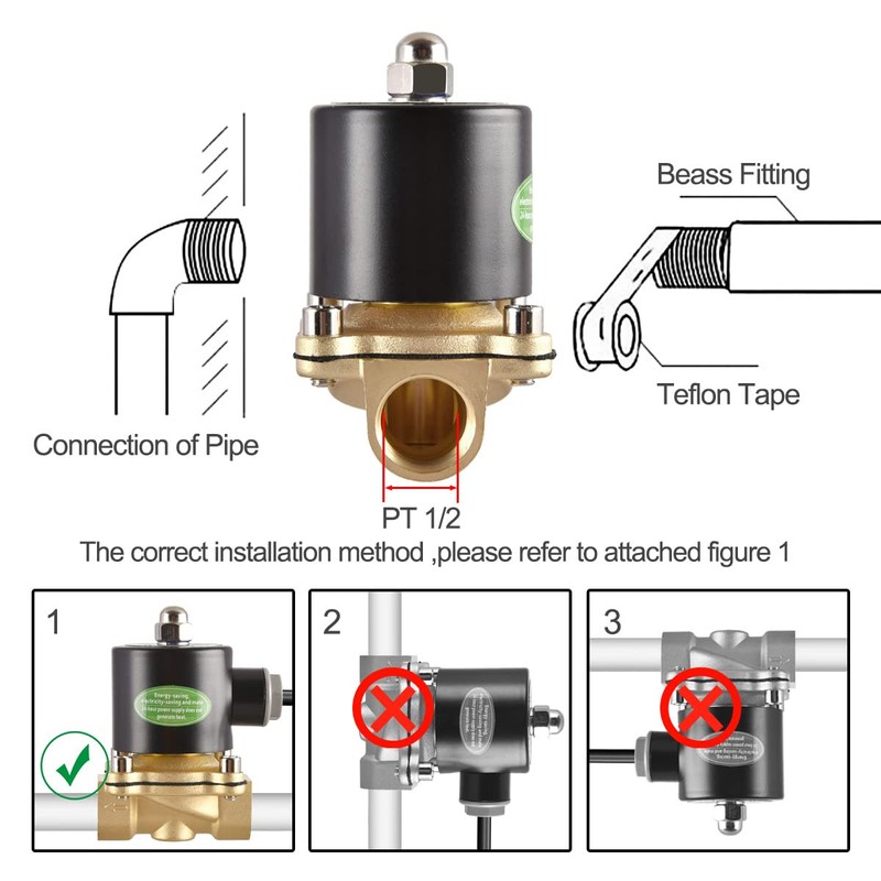 Heschen Brass Solenoid Valve 2W-160-15 Direct Acting 110 VAC PT1/2