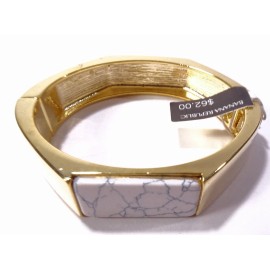 Banana Republic Women's Hexagon Howlite Onyx Black Cuff Bracelet NWT 124 set 2