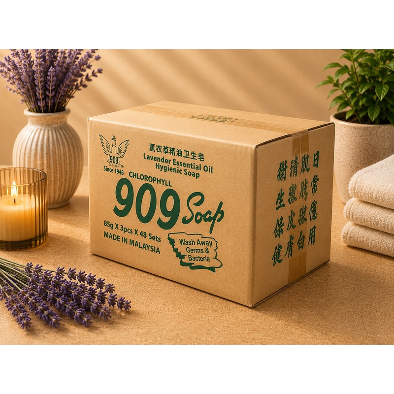 909 [909] Lavender Essential oil Traditional Chlorophyl soap (3pcs per