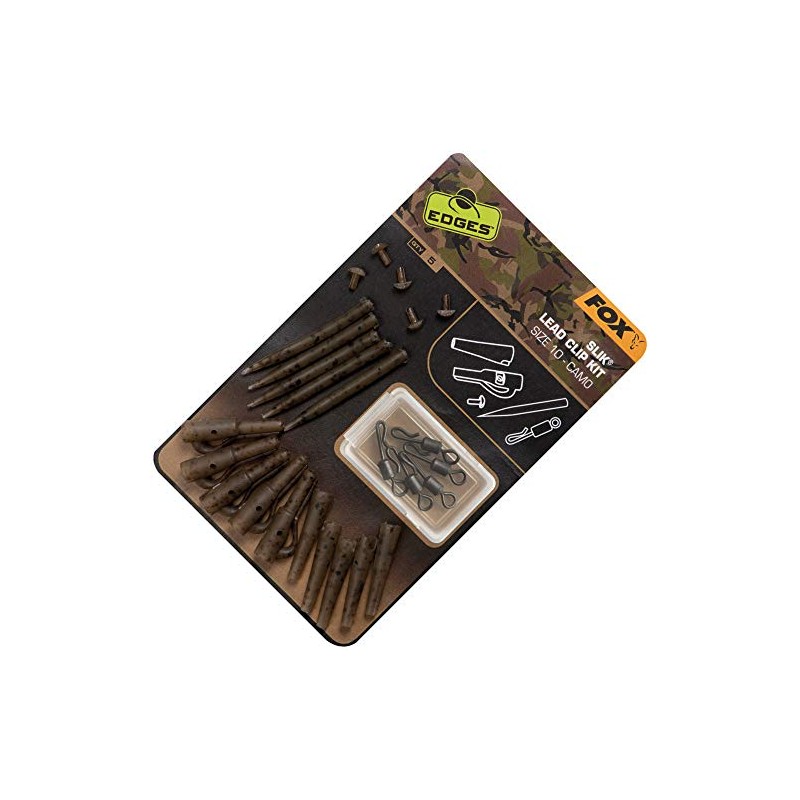 Fox Edges Camo Silk Lead Clip Kit Size 10 CAC779