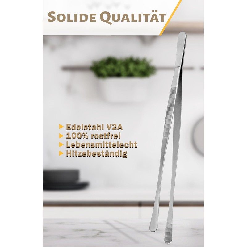 Menz Cooking Tweezers, 32 cm Long - Stainless Steel Cooking