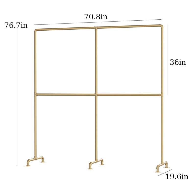 FONECHIN Industrial Pipe Clothing Rack, Double Rod Clothes Rack for