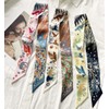 JERLA 100% Mulberry silk Scarf Head Hair Ribbon Bag scarf