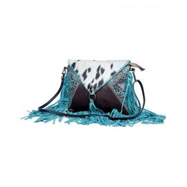 Myra Bag Women's Effervescence Leather And Hair-On Tooled Turquoise One Size