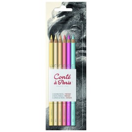 Conté à Paris Pastel Pencils with 6 Count Portrait Colors