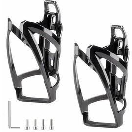 2Pcs Bicycle Bottle Cages with Screws and Tool, Bike Water Bottle Cage,Bike Water Bottle Holder Brackets,Cycling Bicycle Water Bottle Cage,Cycling Cup Holder for Road/Mountain Bikes, Black