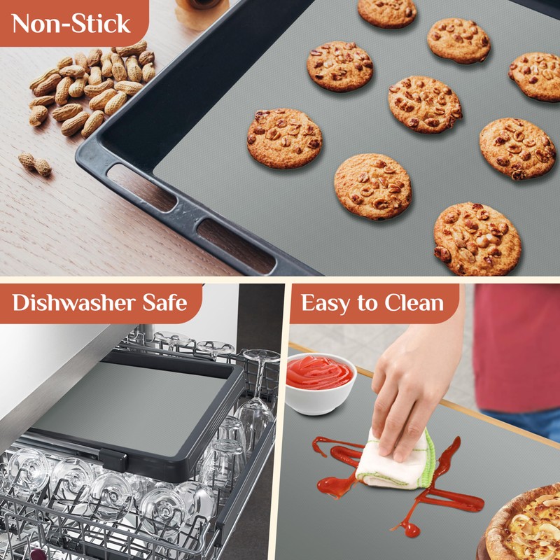 Silicone Baking Mat, 12 IN x 6 FT Free Cutting
