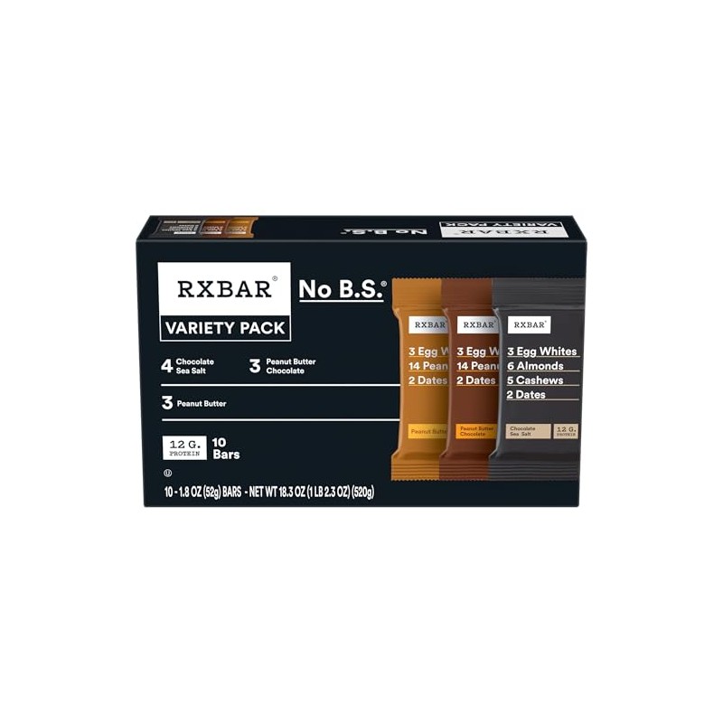RXBAR Protein Bars, Protein Snack, Snack Bars, Variety Pack, 18.3oz