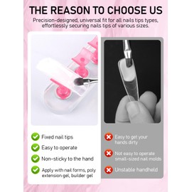 EBANKU Nail Stand Acrylic Nail Art Display Stand Practice Nail Holder for Painting Nails Practice Stands with Reusable Putty For Home DIY Salon Supplies (L)