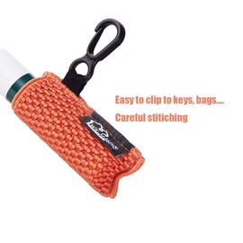 WK IEASON Lip Balm Holder Keychain Single 3pcs Clip on Chapstick Sleeves Holder Pouch Tight-Knit Elastic Lipstick Sleeve (Black/organge/Jade)