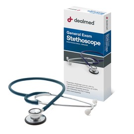 Dealmed General Exam Stethoscope – Professional Economy Dual-Head Medical Stethoscope with Lightweight Chestpiece, Flexible 32” Tubing & Comfort Eartips (Teal)