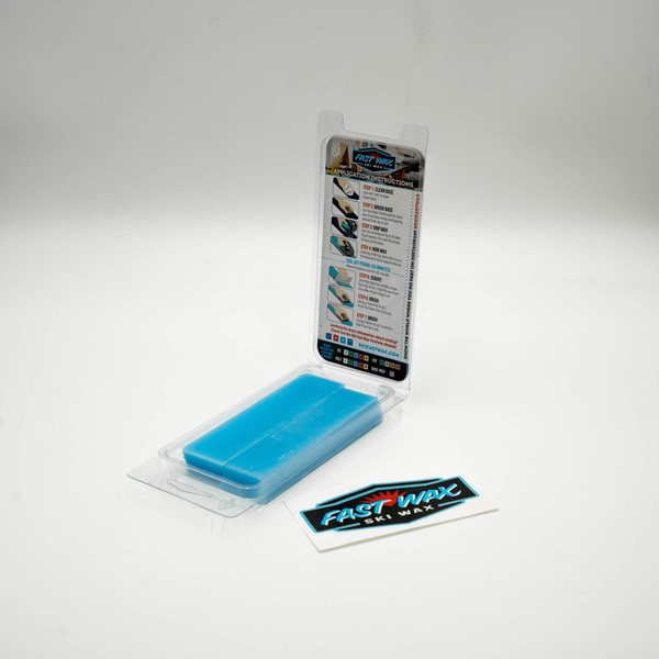 Fast Wax - High Speed Ski Wax (HS 10) - 80g Paraffin Wax Bar in Teal - Made in America