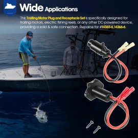 TG-Auto Marine Boat Trolling Motor Plug Socket Set 2-Wire 8 Gauage 12V ,14366-6, 14365-6