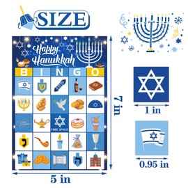BAYLAY Hanukkah Games Hanukkah Bingo Game Hanukkah Decorations Menorah Bingo Game Hanukkah Party Games Chanukah Party Decorations Happy Hanukkah Games Hanukkah Decor