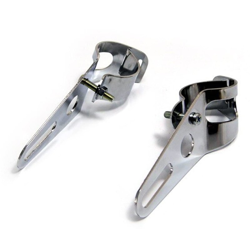 Alchemy Parts Motorcycle Headlight Fork Mount Brackets Chrome for 36mm