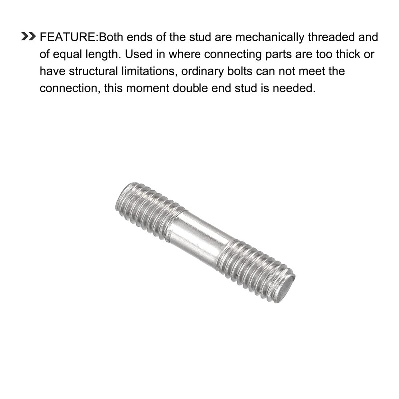 METALLIXITY 20pcs 304 Stainless Steel Double End Stud Screw Rod