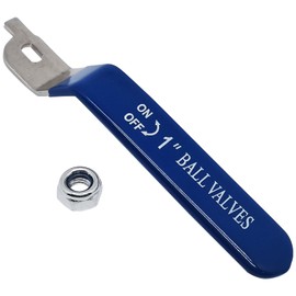 1 Piece Hole Size 5×8mm 201 Stainless Steel Ball Valve Handle with Blue Plastic Handle Grip & Nut for 1 inch Ball Valve,180 Degree No Positioning Round Head(Straight)
