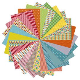 Avenue Mandarine - Ref CC058C - 96 printed Sheets, Geometric Patterns, Creative Hobbies, Scrapbooking and DIY, 24 Decorative Patterns, Double Sided, A4, 80gsm