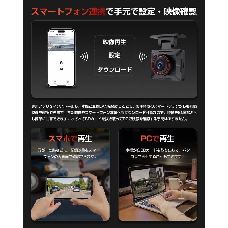 AKEEYO Dash Camera, Small, USB Powered, Rear Dash Camera, Front