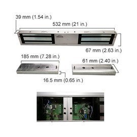 Visionis 1200D-LED Double Door 1200lbs Electromagnetic Lock CE Listed with LED Sensor for Access Control Maglock
