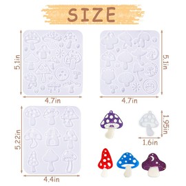 YODOYO Resin Earring Molds 5pcs Mushroom Earring Resin Molds Keychain Making Kit Spring Earrings Pendant Necklace Keychains Silicone Resin Jewelry Molds DIY Art Craft Jewelry Making Supplies Kit