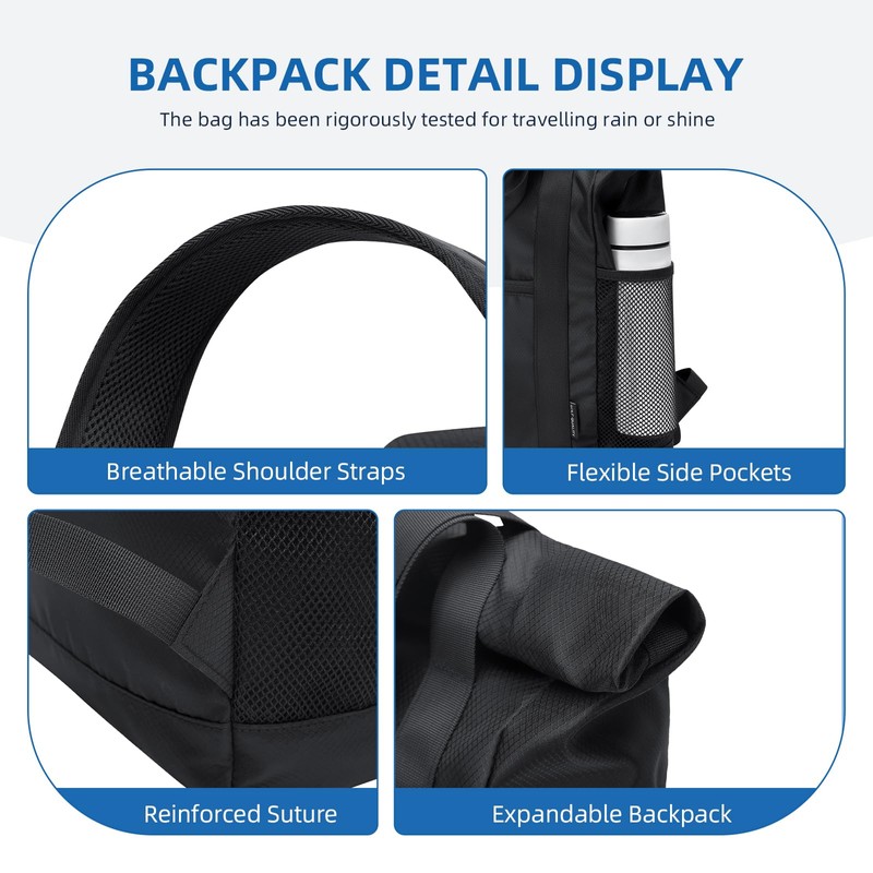 GOLF QUALITY Rolltop Backpack Women Men Backpack Bag 2 in