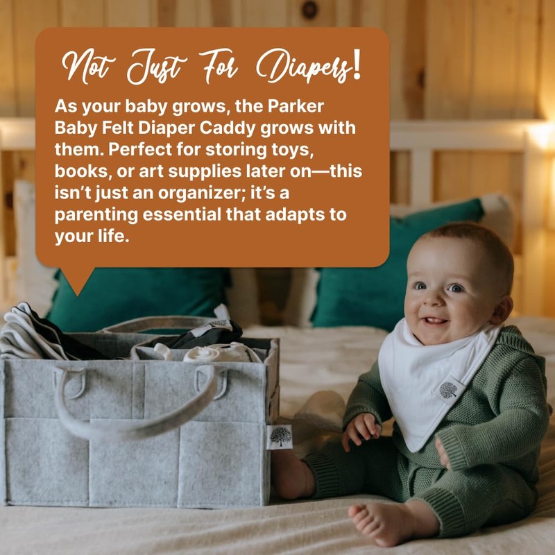 Parker Baby Co. Diaper Caddy - Nursery Storage Bin and