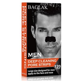 Men's Blackhead Pore Strips - 120 Deep Cleansing Facial Nose Removal Large Size for Nose+Face 1 Count / 남성 블랙헤드 모공 스트립 - 120 딥 클렌징 얼굴 코 제거 코+얼굴용 라지 사이즈 1 Count