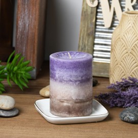 3 x 4 Inch Purple Sand Scented Pillar Candle