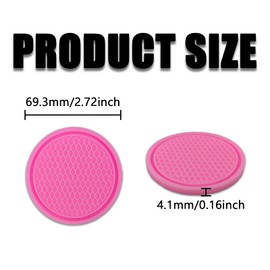 Msyuusr 4PCS Car Cup Holder Coaster, Silicone Honeycomb Auto Anti Slip Insert Coaster, Universal Car Accessories for Most Car Interior (Pink)