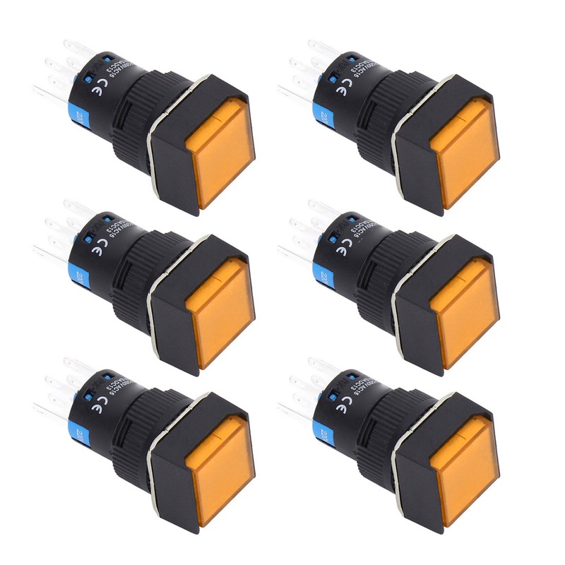 25Pcs Squares Push Button Switch 8 Pin Self Locking Switches