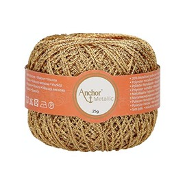 Anchor Crochet Yarn, 80% Viscose, 20% Metallic Polyester, Gold, 100 m, 34